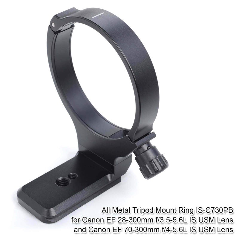 iShoot Tripod Mount Ring for Canon EF 28-300mm f/3.5-5.6L is USM, Lens Collar Support for Canon EF 70-300mm f/4-5.6L is USM CNC, CNC Machined, Aviation Aluminum, Bottom is Camera Quick Release Plate - Image 2